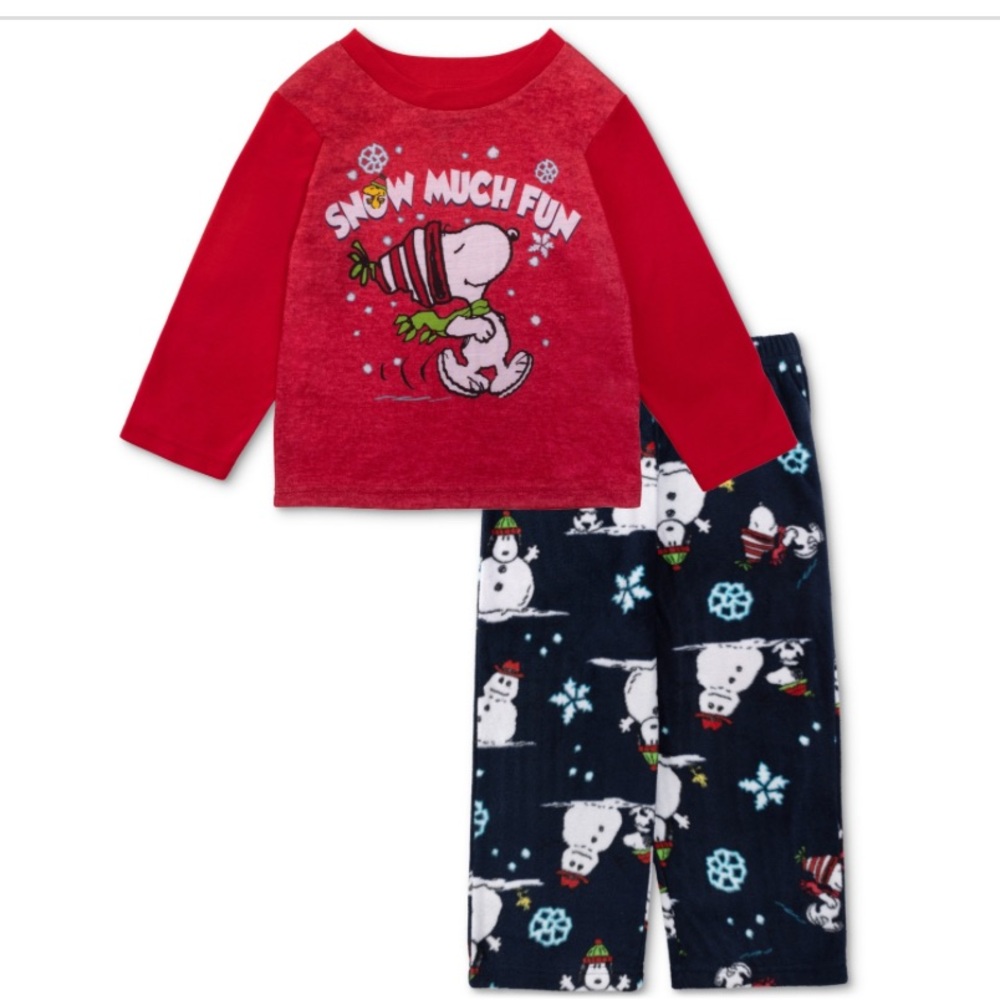 Toddler Kids Peanuts Pajamas Set Christmas